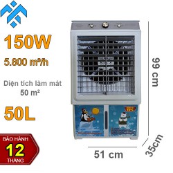 Quạt hơi nước làm mát Ladomax HA-1850 tạo ẩm tự nhiên, giảm bụi, làm mát không gian 50m²