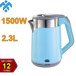 Ấm siêu tốc Ladomax HA-886 dung tích 2.3L thiết kế 2 lớp, lòng ấm inox 304 không hoen rỉ