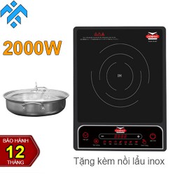 Bếp điện từ 2000W Ladomax HA-667 tiết kiệm điện - kèm nồi lẩu inox