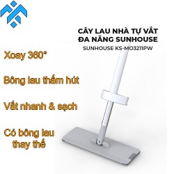 Cây lau nhà tự vắt đa năng SUNHOUSE KS-MO3211PW