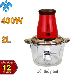 Máy xay thịt Ladomax HA-333 động cơ đồng 400W, cối thủy tinh dung tích 2L - Màu đỏ