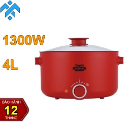 Nồi lẩu điện lòng liền Ladomax HA-237 dung tích 4L, lòng nồi inox phủ chống dính