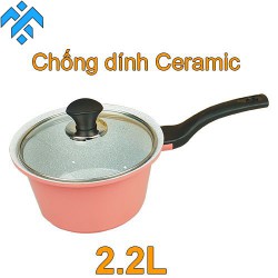 Quánh đúc chống dính ceramic Greencook GCS02 chống trầy, dùng được cho bếp gas, bếp hồng ngoại, bếp từ